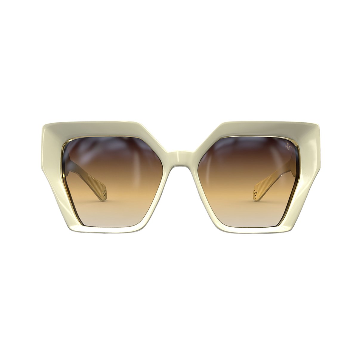 WN21 Ivory/Gold Frame - Brown Gradient Lens