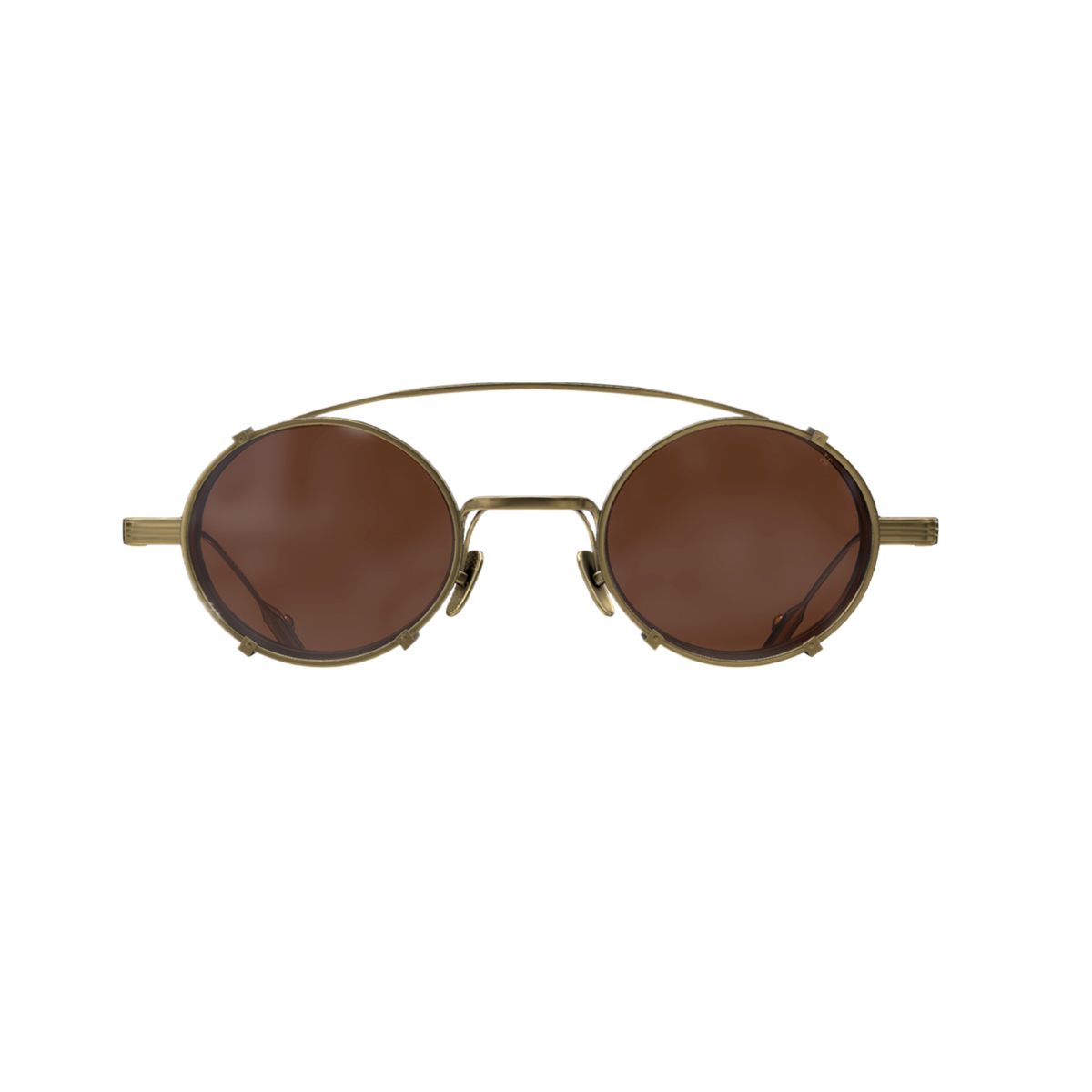 X1.2 Gold Frame - Clear Anti Glare ClipOn:Brown Gold Flashed Lens